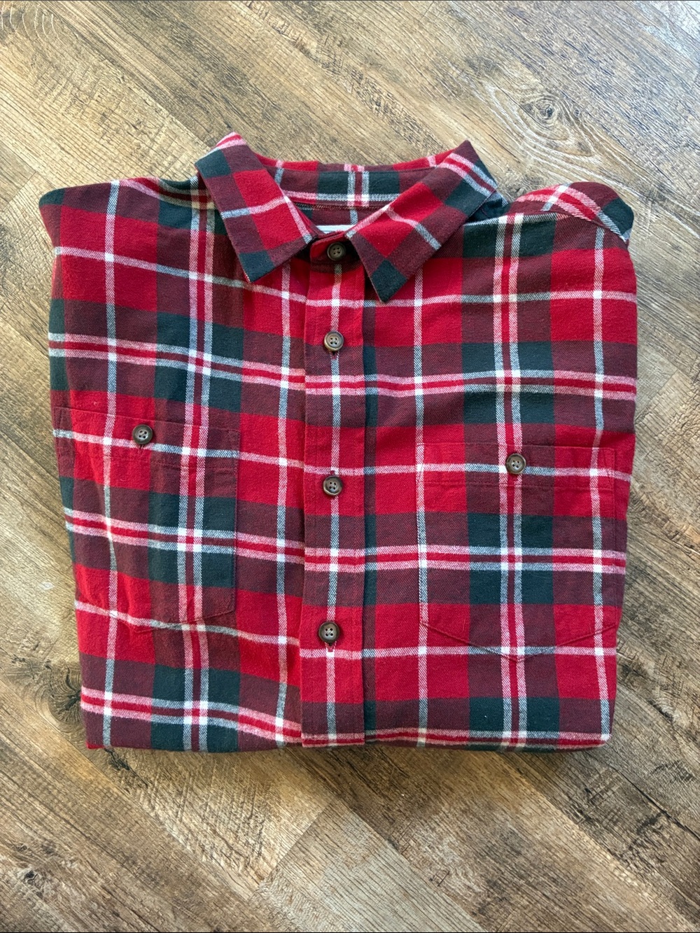 Windriver Men's Red Plaid Button-Up Shirt 100% Cotton